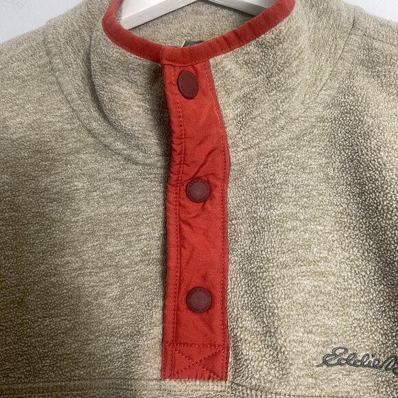 Eddie Bauer Men's Brown Snap Fleece Pullover Sweater Size Large Outdoors - Picture 2 of 9